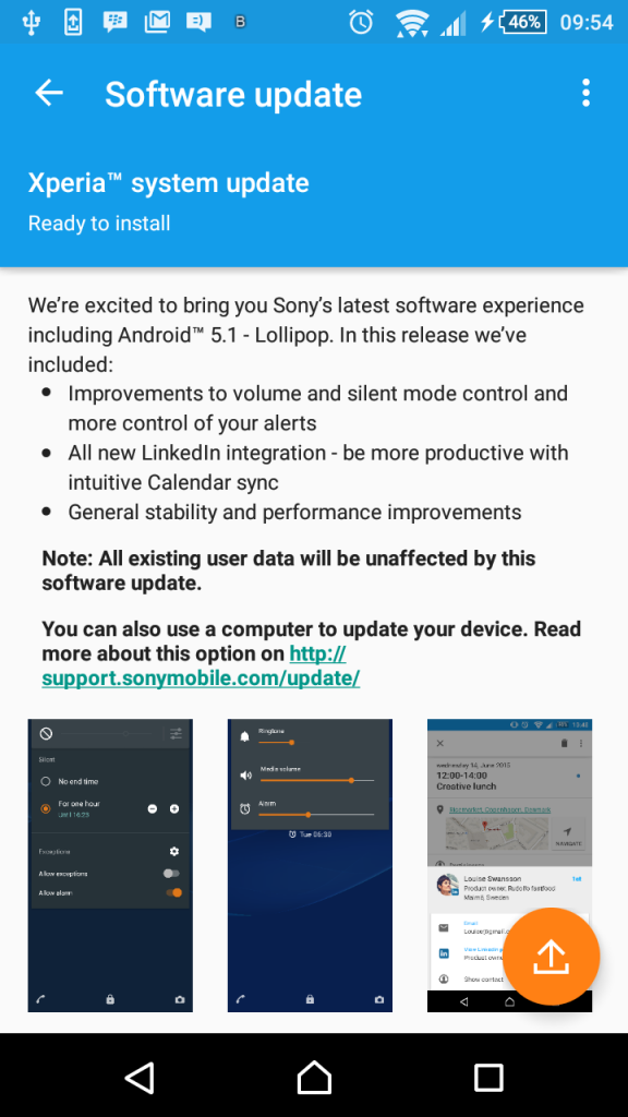 Sony Xperia Z1 Compact New Software Update